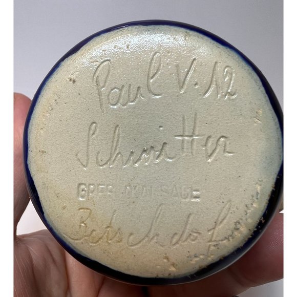 Paul V Schimitter Pottery Vase Handmade 1950's Floral Artist Signed 5" Dutch - Picture 6 of 8